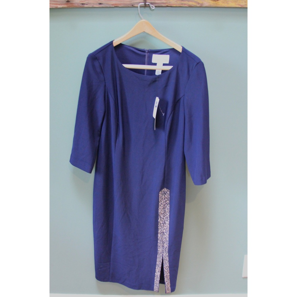 Joseph Ribkoff Midnight Blue Dress Womens Size 10 Sheath Cocktail Party